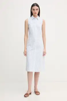 U.S. polo Assn. rochie din bumbac SLEEVELESS TIE-BACK MIDI imagine