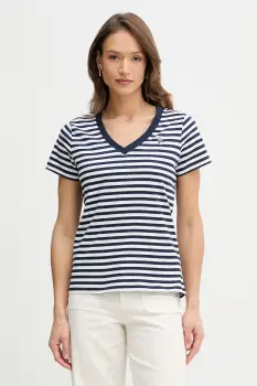 U.S. Polo Assn. tricou din bumbac STRIPE V-NECK imagine