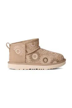 UGG cizme de iarna pentru copii din piele intoarsa KIDS' CLASSIC ULTRA MINI SUN STITCH imagine