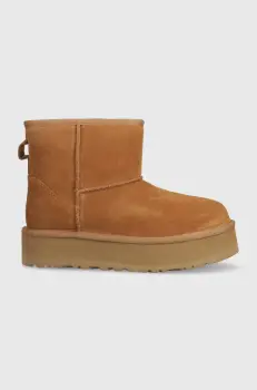 UGG cizme de zapada din piele intoarsa CLASSIC MINI PLATFORM imagine