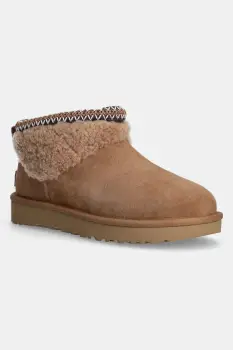 UGG cizme de zapada din piele intoarsa Classic Ultra Mini Maxi Curly imagine