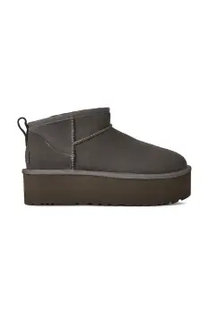 UGG cizme de zapada din piele intoarsa Classic Ultra Mini Platform imagine