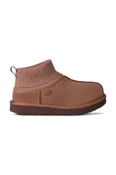UGG cizme de zapada din piele intoarsa pentru copii KIDS' CLASSIC ULTRA STRETCH CUFF imagine
