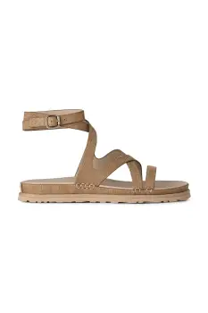 UGG sandale de piele W Goldengaze Embossed Ankle Wrap imagine