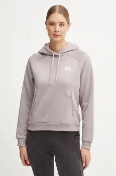 Under Armour bluza Armour Fleece Pro femei, culoarea violet, cu gluga, neted, 1386504 imagine