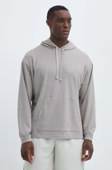 Under Armour bluza barbati, culoarea bej, cu gluga, neted imagine