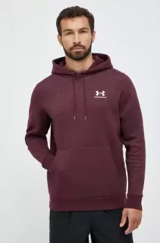 Under Armour bluza barbati, culoarea bordo, cu gluga, cu imprimeu imagine