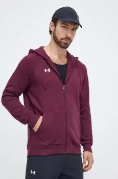 Under Armour bluza barbati, culoarea bordo, cu gluga, neted imagine
