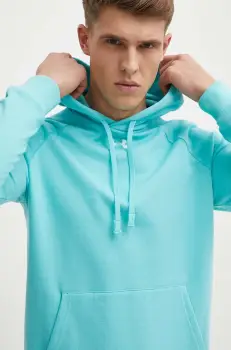Under Armour bluza barbati, culoarea turcoaz, cu gluga, neted imagine
