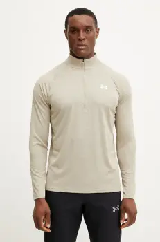 Under Armour bluza de trening Tech Textured culoarea bej, cu imprimeu, 1382797 imagine