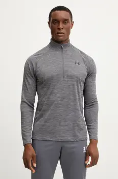 Under Armour bluza de trening Tech Textured culoarea gri, cu imprimeu, 1382797 imagine