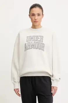 Under Armour bluza Rival culoarea bej, cu imprimeu, 6007880 imagine