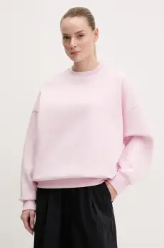 Under Armour bluza Rival Fleece femei, culoarea roz, neted, 1386463 imagine