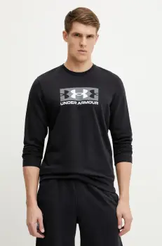 Under Armour bluza Rival Terry barbati, culoarea negru, cu imprimeu, 1390140 imagine