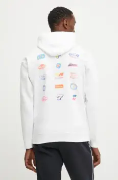 Under Armour bluza trening Project Rock culoarea alb, cu gluga, cu imprimeu, 1389916 imagine