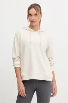 Under Armour bluza UA Rival culoarea bej, cu gluga, cu imprimeu, 6005511 imagine