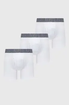 Under Armour boxeri 3-pack barbati, culoarea alb imagine