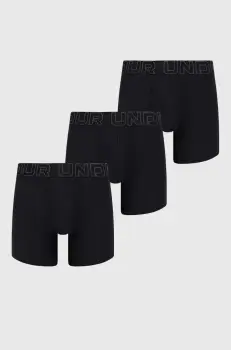 Under Armour boxeri 3-pack barbati, culoarea negru imagine