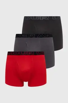 Under Armour boxeri 3-pack barbati, culoarea rosu imagine
