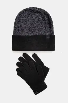 Under Armour caciula si manusi copii G Beanie culoarea negru, 1386642 imagine