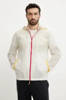 Under Armour geaca de ploaie Launch Trail barbati, culoarea bej, de tranzitie, 1383243 imagine