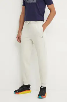 Under Armour pantaloni de trening Armour Fleece Pro culoarea bej, neted, 1386586 imagine