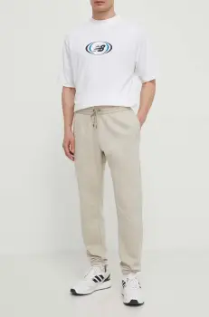 Under Armour pantaloni de trening culoarea bej, neted imagine