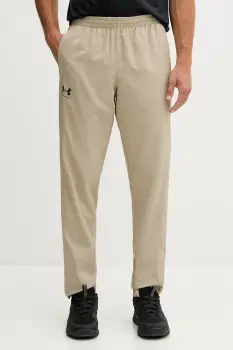 Under Armour pantaloni de trening culoarea bej, uni, 1390150 imagine