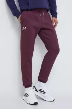 Under Armour pantaloni de trening culoarea bordo, neted imagine
