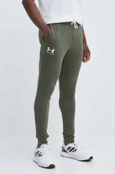 Under Armour pantaloni de trening culoarea verde, cu imprimeu imagine