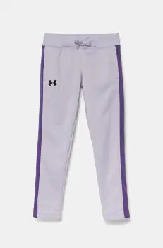Under Armour pantaloni de trening pentru copii Fleece Pants culoarea violet, neted, 1356489 imagine