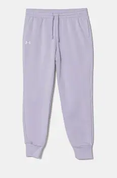 Under Armour pantaloni de trening pentru copii UA Rival Fleece culoarea violet, neted imagine