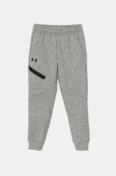 Under Armour pantaloni de trening pentru copii Unstoppable Flc Jogger culoarea gri, melanj, 1386689 imagine
