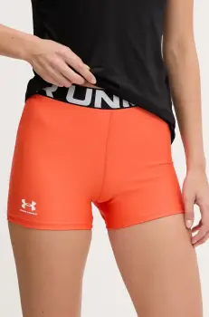 Under Armour pantaloni scurti de antrenament Authentics culoarea rosu, cu imprimeu, medium waist imagine