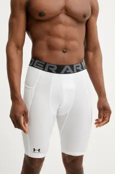 Under Armour pantaloni scurti de antrenament culoarea alb imagine