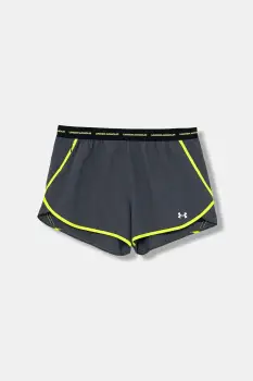 Under Armour pantaloni scurti de antrenament culoarea gri, uni, high waist, 6004029 imagine