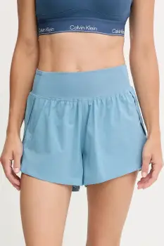 Under Armour pantaloni scurti de antrenament Flex culoarea roz, uni, high waist, 1376936 imagine