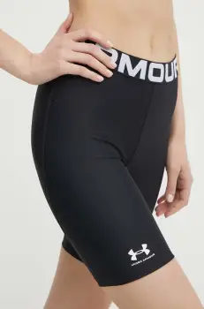 Under Armour pantaloni scurti de antrenament HG Authentics culoarea negru, cu imprimeu, medium waist imagine