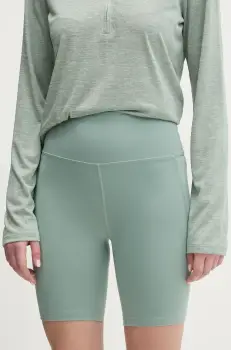 Under Armour pantaloni scurti de antrenament Meridian culoarea verde, neted, high waist, 1382521 imagine