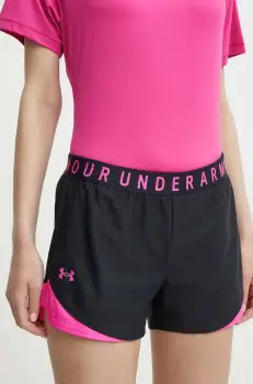 Under Armour pantaloni scurti de antrenament Play Up 3.0 culoarea negru, cu imprimeu, medium waist imagine