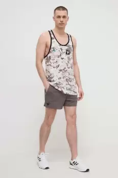 Under Armour pantaloni scurti de antrenament Project Rock culoarea maro imagine