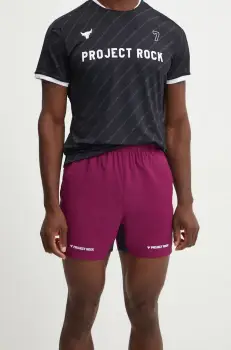 Under Armour pantaloni scurti de antrenament Project Rock culoarea violet imagine