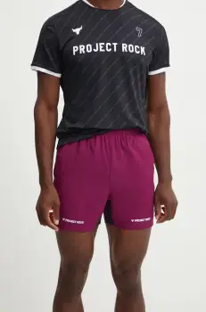 Under Armour pantaloni scurti de antrenament Project Rock culoarea violet imagine