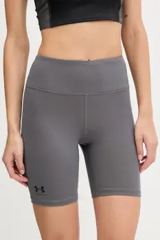 Under Armour pantaloni scurti de antrenament Rival culoarea negru, uni, high waist, 1386703 imagine