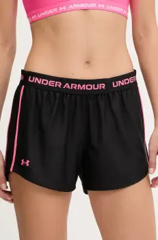 Under Armour pantaloni scurti de antrenament Tech Play culoarea negru, cu imprimeu, medium waist, 1389882 imagine