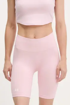 Under Armour pantaloni scurti de antrenament Train Seamless culoarea negru, neted, high waist, 1379151 imagine