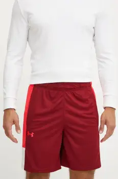 Under Armour pantaloni scurti de antrenament Zone 7 culoarea bordo, 1383389 imagine