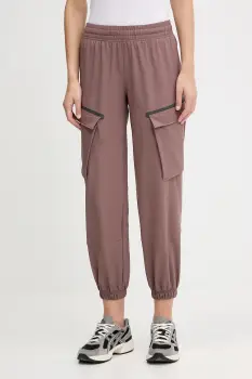 Under Armour pantaloni Unstoppable culoarea violet, fason cargo, high waist, 1386481 imagine