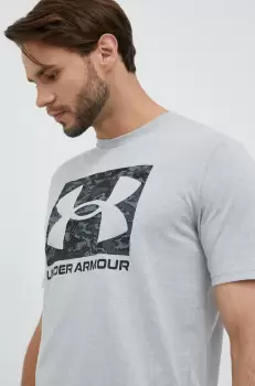 Under Armour tricou barbati, culoarea gri, cu imprimeu imagine