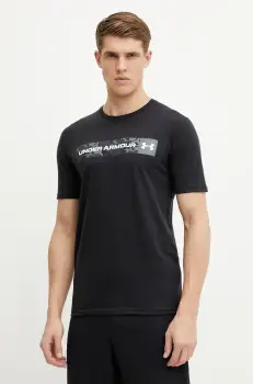Under Armour tricou barbati, culoarea negru, cu imprimeu imagine